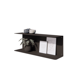 Étagère murale en acier - Forme en C - 80 x 20 x 28 cm - RAL9005 mat (noir) Étagère murale en acier - Forme en C - 80 x 20 x 28 cm - RAL9005 mat (noir)