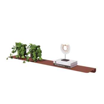 Étagère murale en acier - Forme en L - 120 x 20 x 5 cm - Corten look Étagère murale en acier - Forme en L - 120 x 20 x 5 cm - Corten look