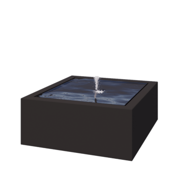 Tables d'eau en aluminium - Lyra - 100 x 100 x 40 cm - RAL9005 mat (noir) - Avec éclairage LED