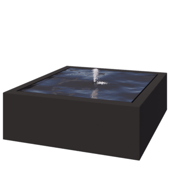 Tables d'eau en aluminium - Lyra - 120 x 120 x 40 cm - RAL9005 mat (noir) - Avec éclairage LED