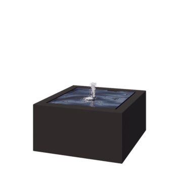 Tables d'eau en aluminium - Lyra - 80 x 80 x 40 cm - RAL9005 mat (noir) - Avec éclairage LED