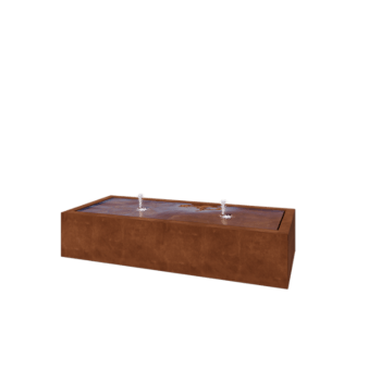 Tables d'eau en acier Corten - Lyra - 200 x 80 x 40 cm - Avec éclairage LED