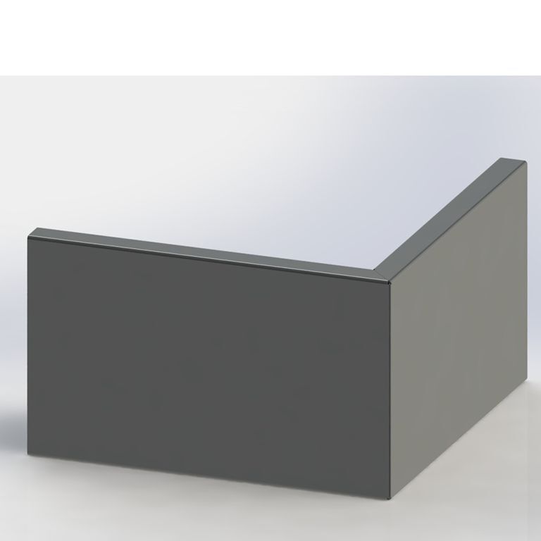 Mur de soutènement d'angle extérieur en acier peint par poudrage 100 x 100 cm (hauteur 60 cm)