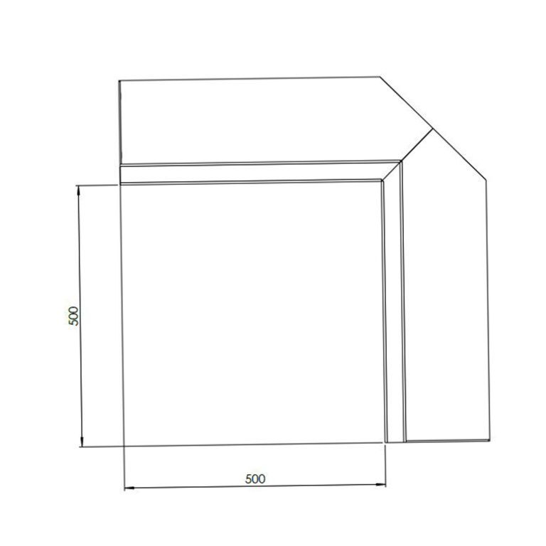 Mur de soutènement d'angle intérieur en acier Corten 50 x 50 cm (hauteur 30 cm)
