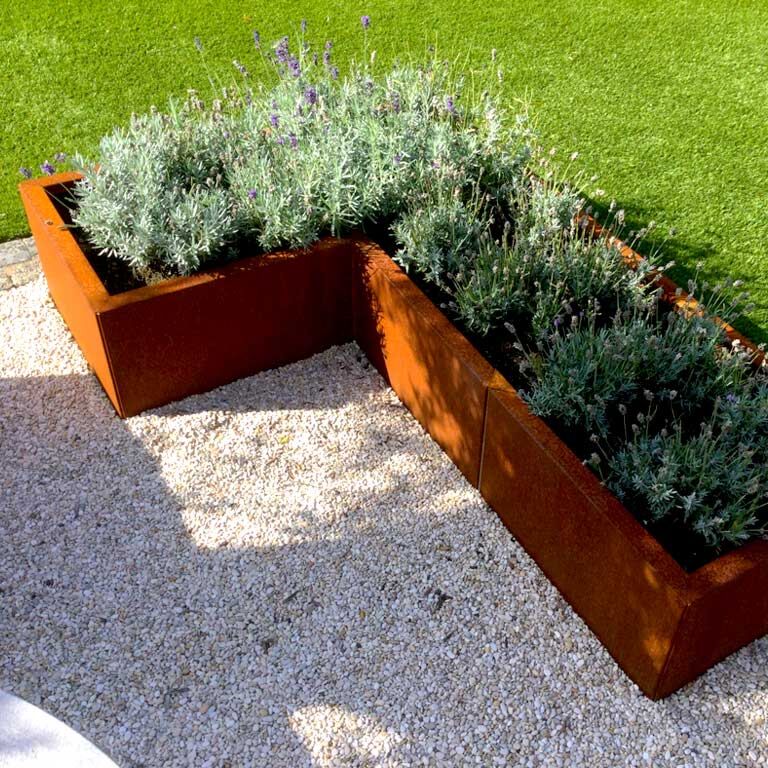 Bac à plantes en acier corten Kansas 30