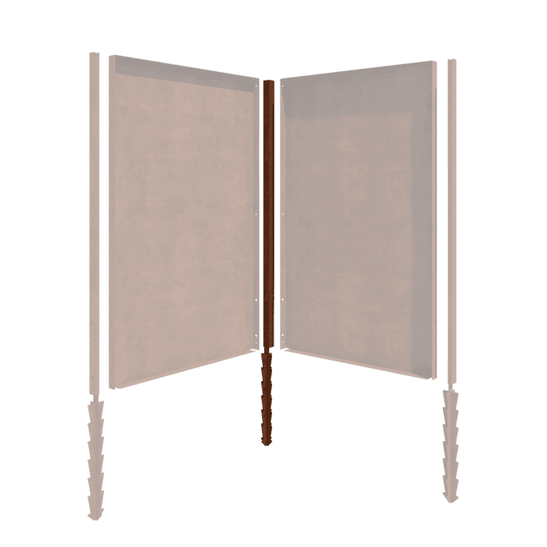 Poteau d'angle en acier corten avec piquet de terre 190 x 6 x 3 cm