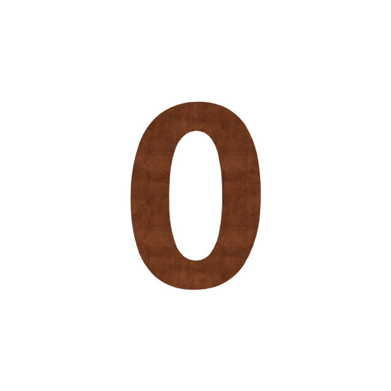 Numéro de maison en acier corten 0 - 15 cm
