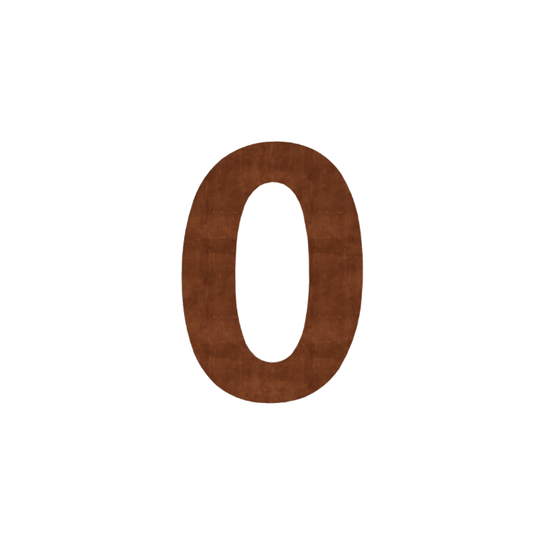 Numéro de maison en acier Corten 0 - 20,4 x 30 cm