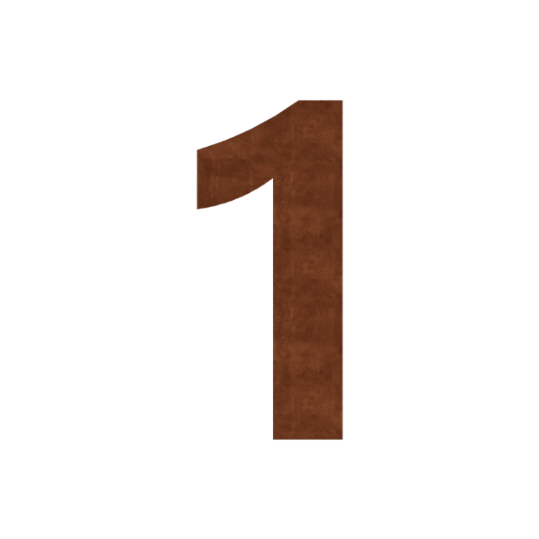 Numéro de maison en acier corten 1 - 15 cm