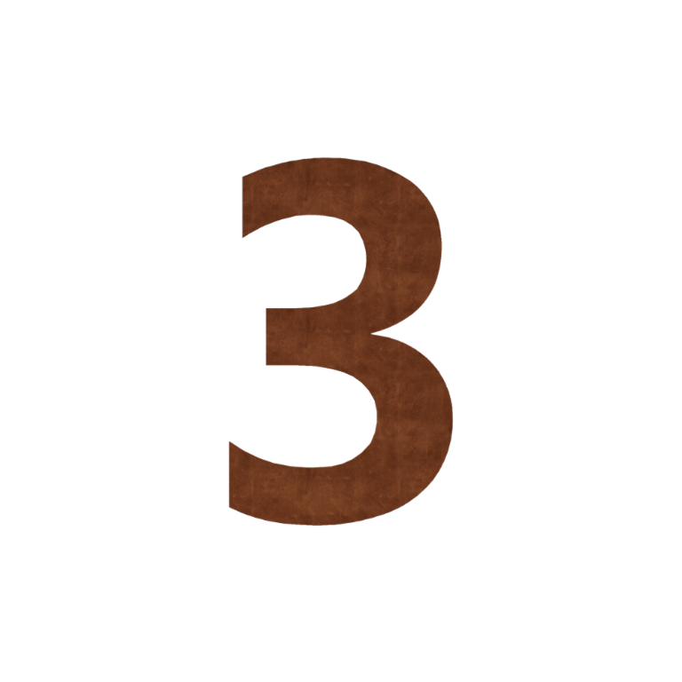 Numéro de maison en acier Corten 3 - 9,1 x 15 cm