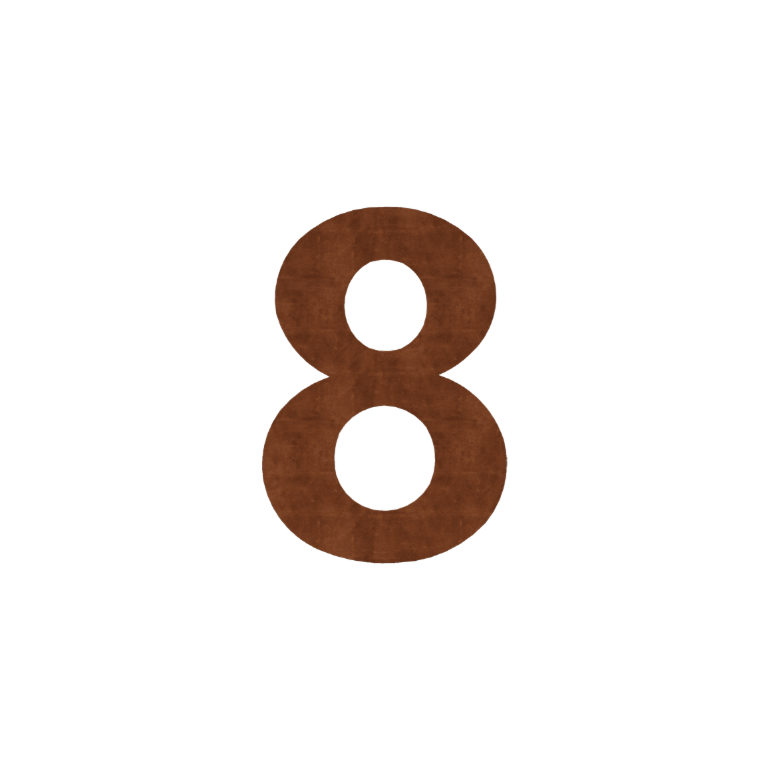 Numéro de maison en acier corten 8 - 15 cm