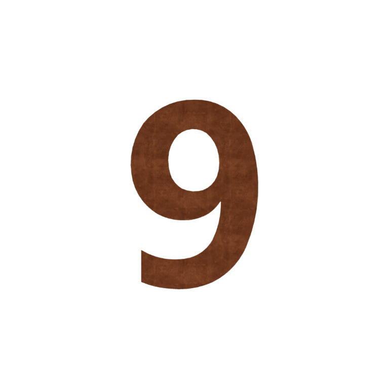 Numéro de maison en acier corten 9 - 15 cm