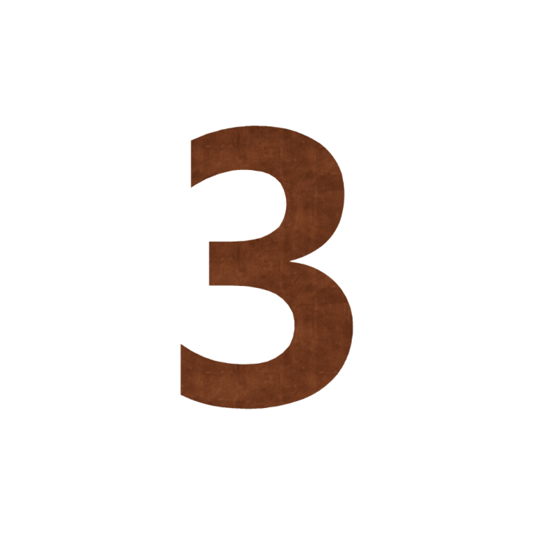 Acier corten (dalle) maison numéro 3 - 15 cm