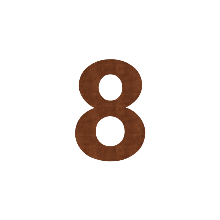 Acier corten numéro de maison 8 - 15 cm