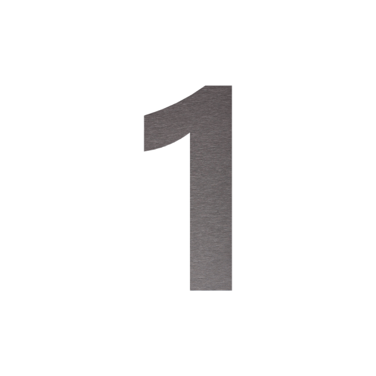 Numéro de maison en inox 1 - 21,4 x 50 cm - Brossé