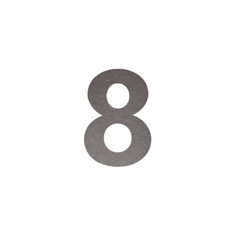 Numéro de maison en inox 8 - 34,2 x 50 cm - Brossé