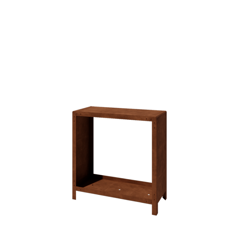 Range-bûches en acier Corten - Indiana - 100 x 40 x 100 cm