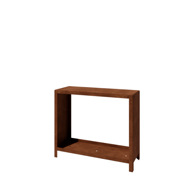 Range-bûches en acier Corten - Indiana - 120 x 40 x 100 cm