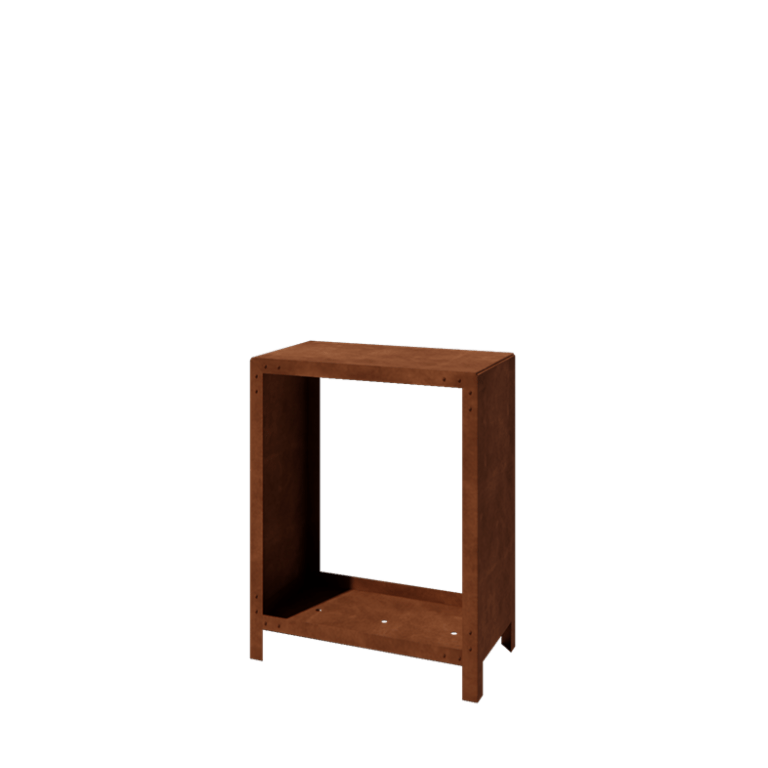 Range-bûches en acier Corten - Indiana - 80 x 40 x 100 cm
