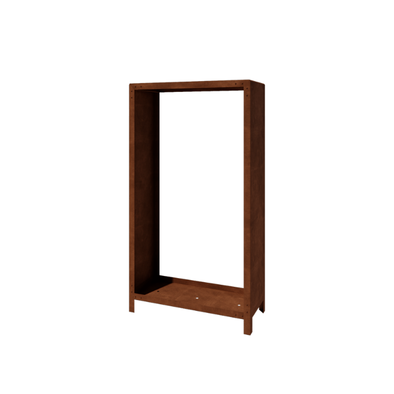 Range-bûches en acier Corten - Indiana - 100 x 40 x 180 cm