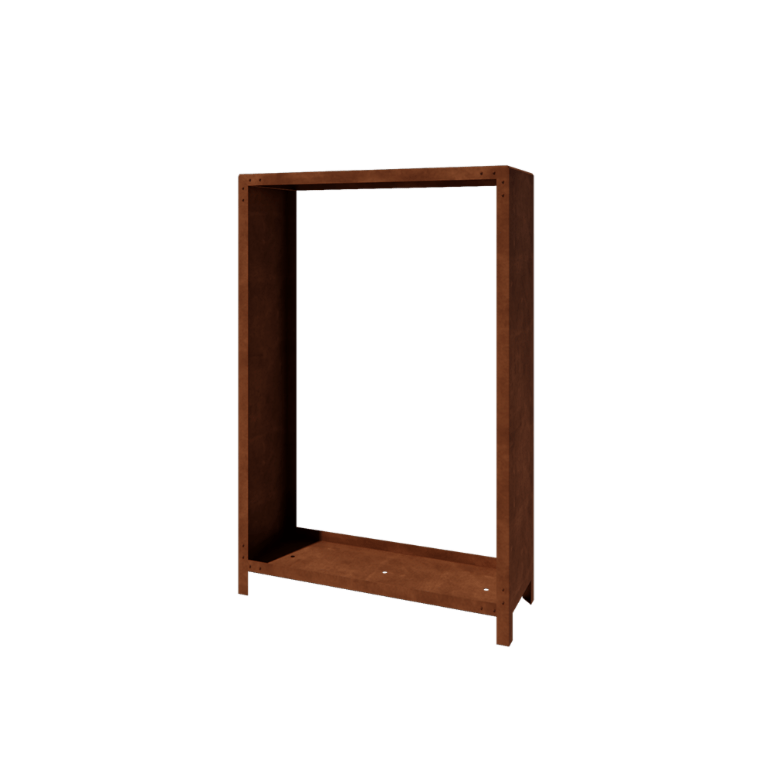 Range-bûches en acier Corten Indiana 180 x 120 x 40 cm