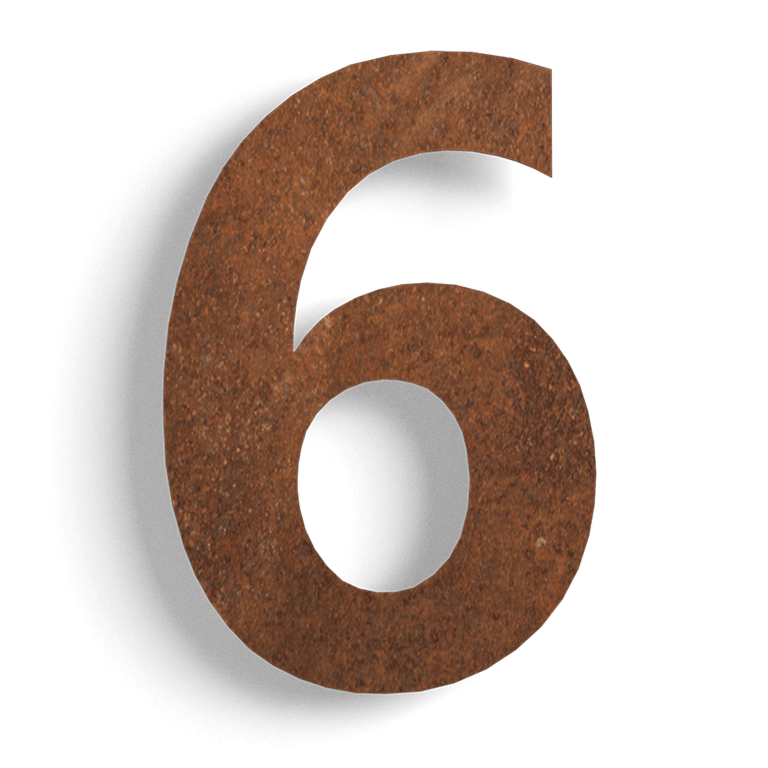 Numéro de maison en acier corten 6 - 15 cm