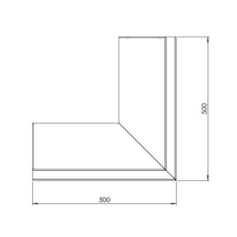 Mur de soutènement en acier corten angle extérieur 50 x 50 cm (hauteur 40 cm)