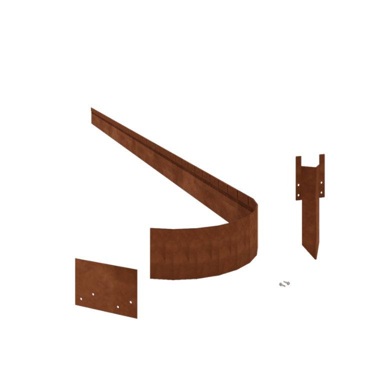 Bordures de jardin en acier Corten - Écrasé FLEX - Hauteur 13 cm - Kit complet 15 mètre
