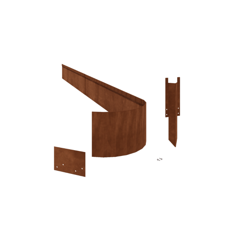 Bordure FLEX en acier corten à bord aplati 23 cm kit complet pour 24 mètres