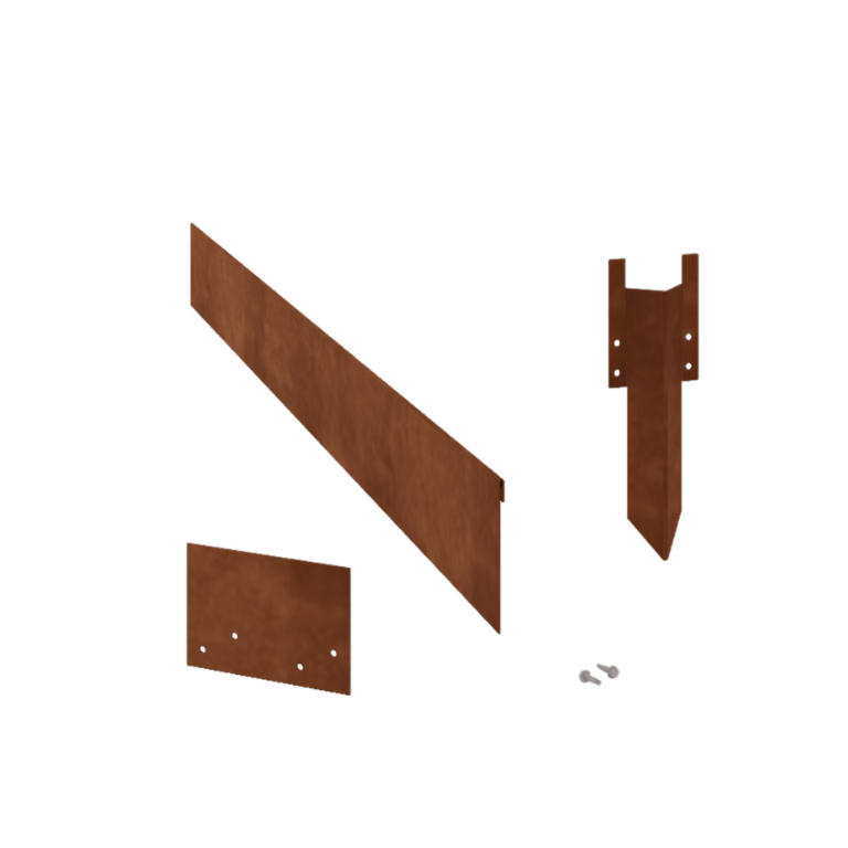 Bordure en acier corten aplatie de 13 cm set complet par 15 mètres