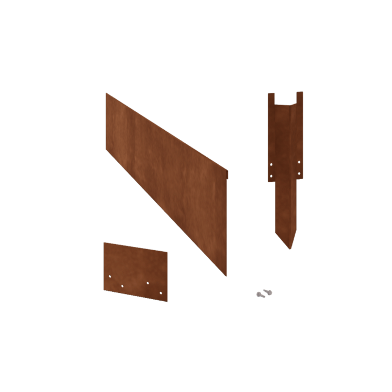 Bordure en acier corten aplatie de 23 cm set complet par 15 mètres