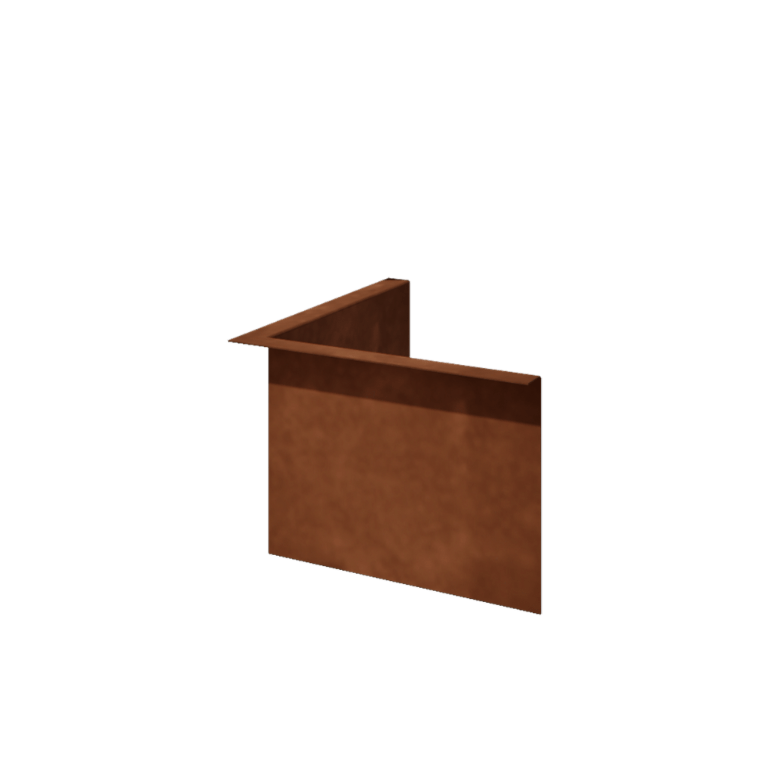 Bordures de jardin en acier Corten - Corpulent - Angle intérieur - Hauteur 22 cm