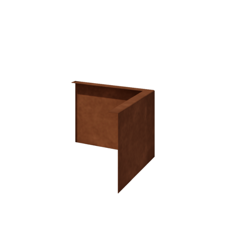 Bordure en acier corten à bord replié 22 cm angle extérieur