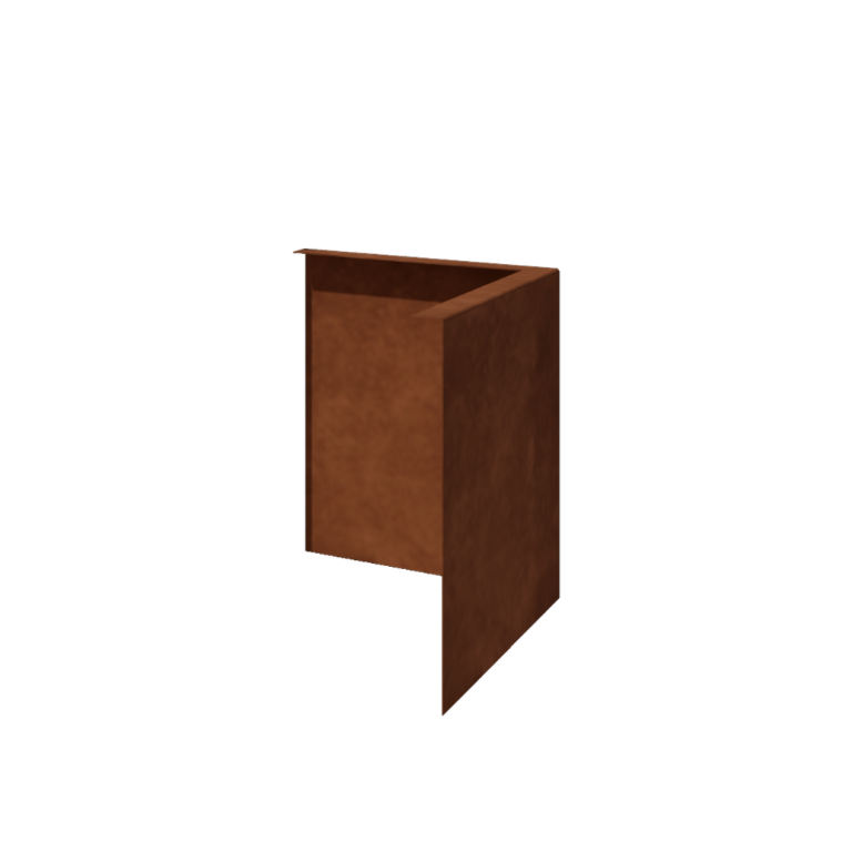 Bordures de jardin en acier Corten - Corpulent - Angle extérieur - Hauteur 34 cm