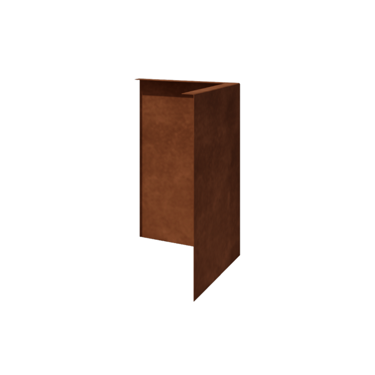 Bordure en acier corten à bord replié 45 cm angle extérieur