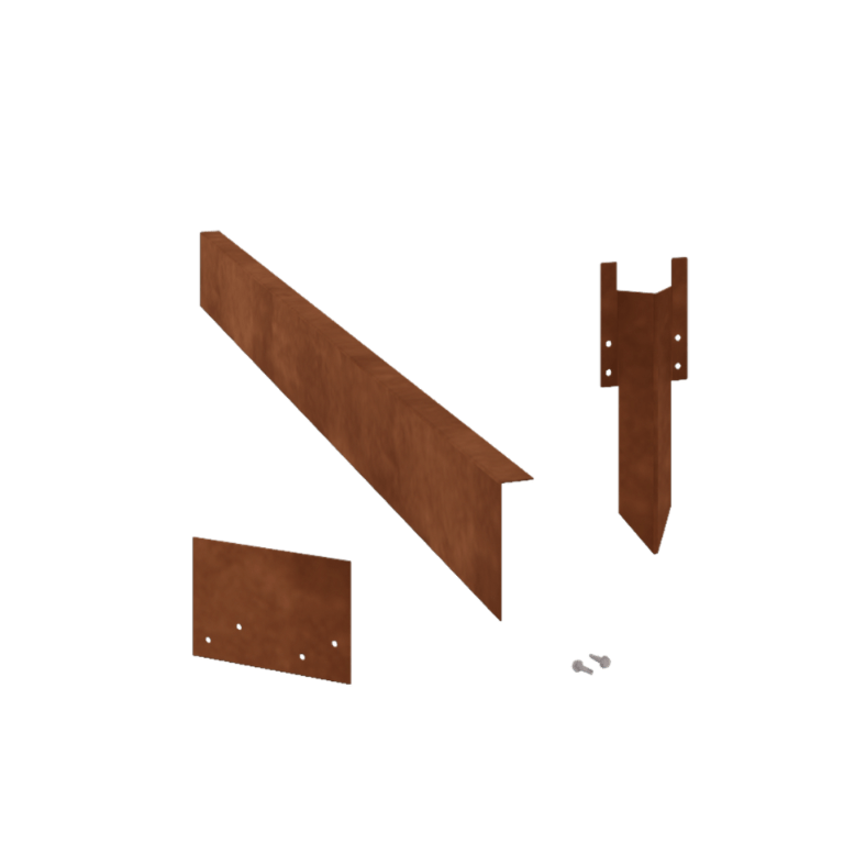 Bordure en acier corten à bord replié 12 cm kit complet pour 24 mètres