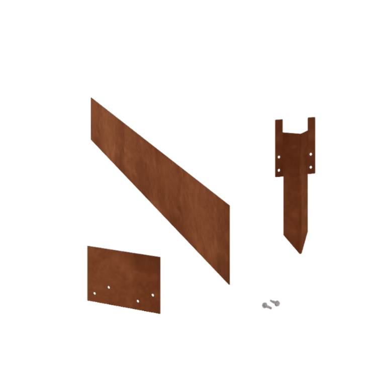 Bordure en acier corten lisse 15 cm kit complet pour 15 mètres