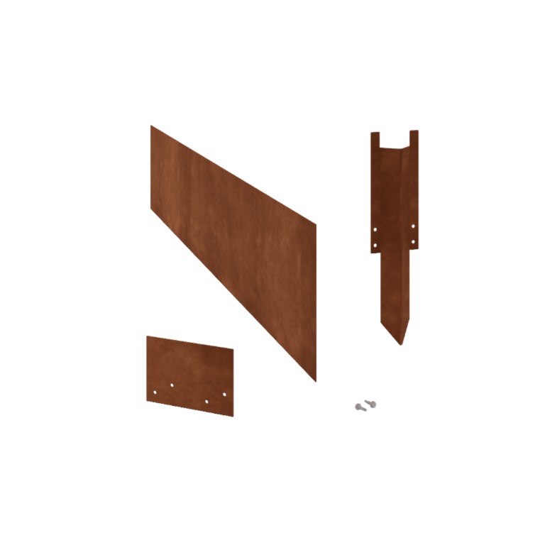 Bordure en acier corten lisse 25 cm kit complet pour 15 mètres