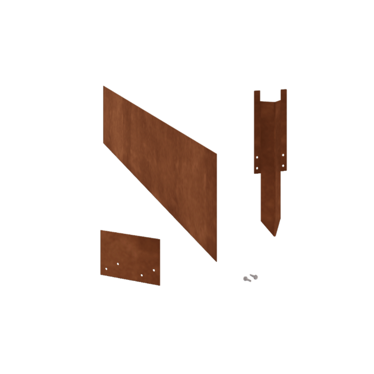 Bordure en acier corten lisse 25 cm kit complet pour 24 mètres