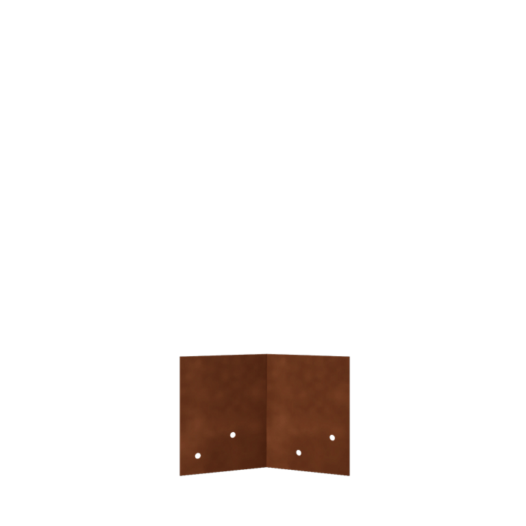 Plaque d'accouplement en acier corten 45º basse 12 - 15 cm