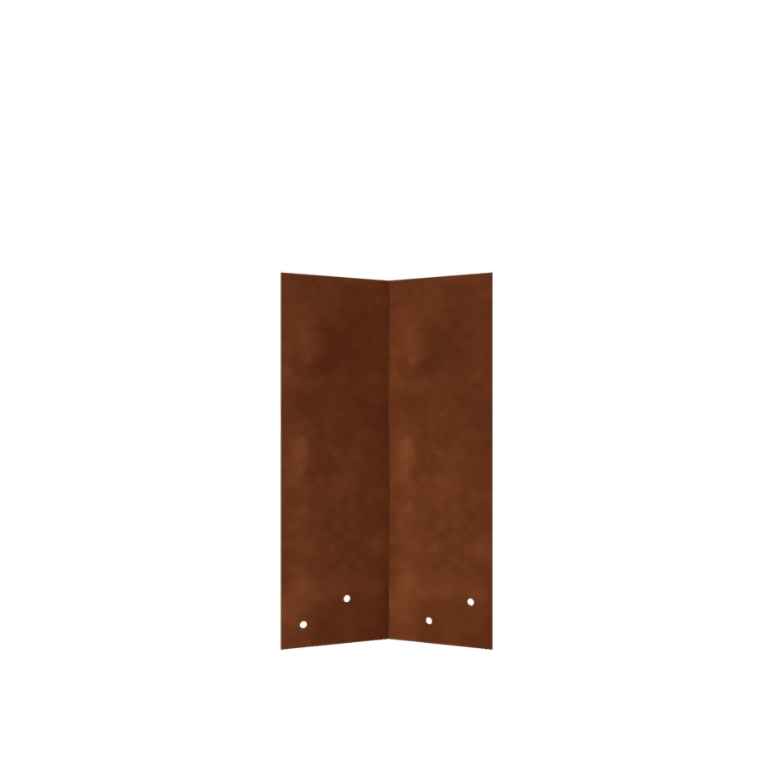 Plaque d'accouplement en acier corten 45º haut 34 - 37,5 cm