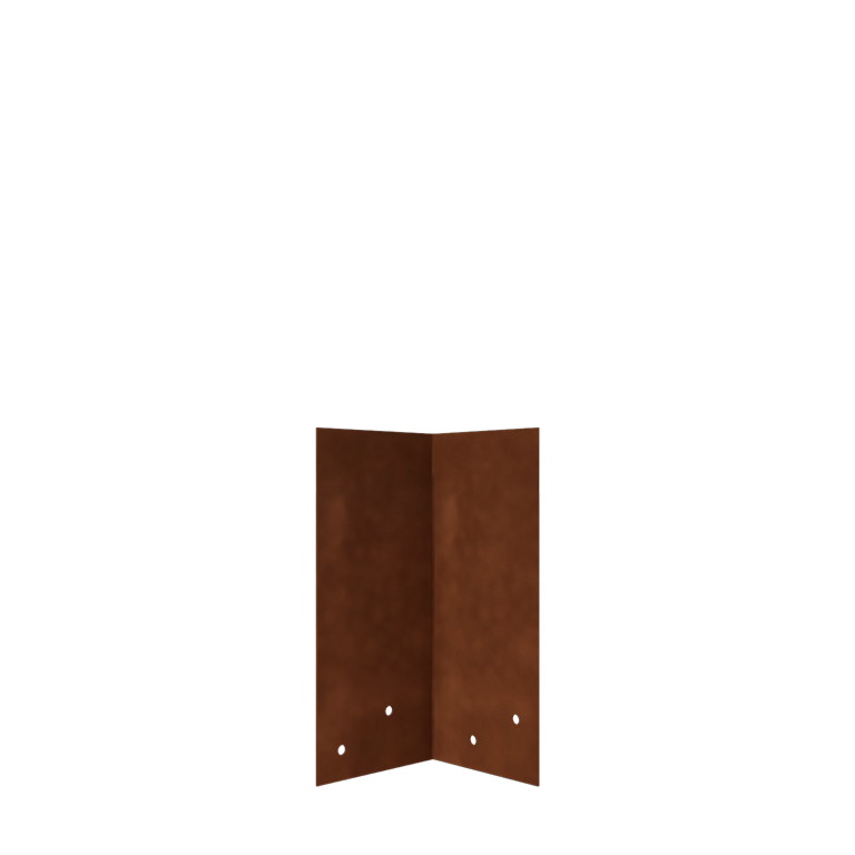 Plaque d'accouplement en acier corten 90º moyenne 22 - 25 cm