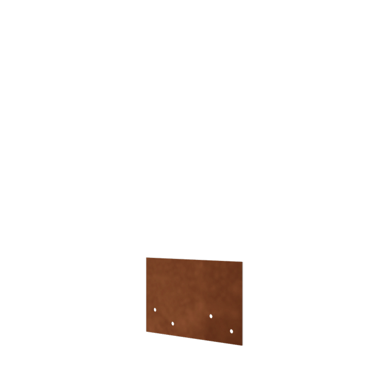 Plaque d'accouplement en acier corten droite basse 12 - 15 cm