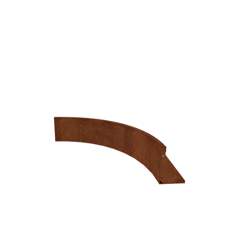 Courbe intérieure en acier corten 100 x 100 cm (hauteur 30 cm)