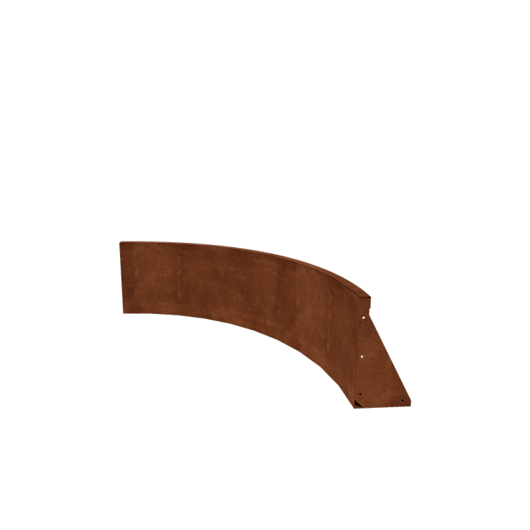 Mur de soutènement en acier corten courbe intérieure 100 x 100 cm (hauteur 40 cm)