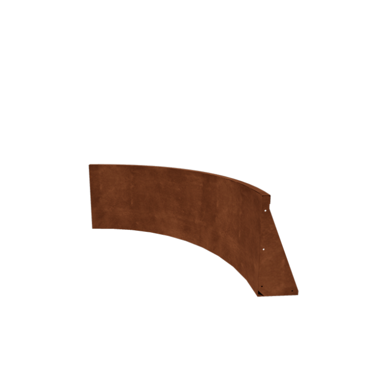 Mur de soutènement en acier Corten - Courbe intérieure - 100 x 100 x 50 cm
