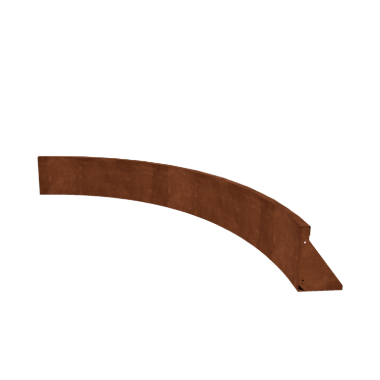 Mur de soutènement en acier Corten courbe intérieure 150 x 150 cm (hauteur 30 cm)