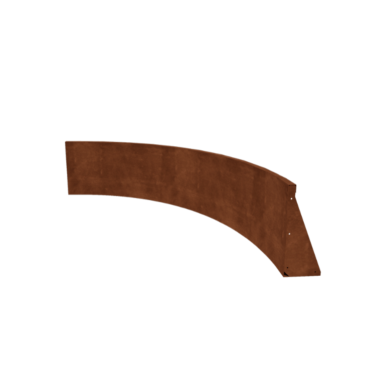 Mur de soutènement en acier Corten - Courbe intérieure - 150 x 150 x 50 cm