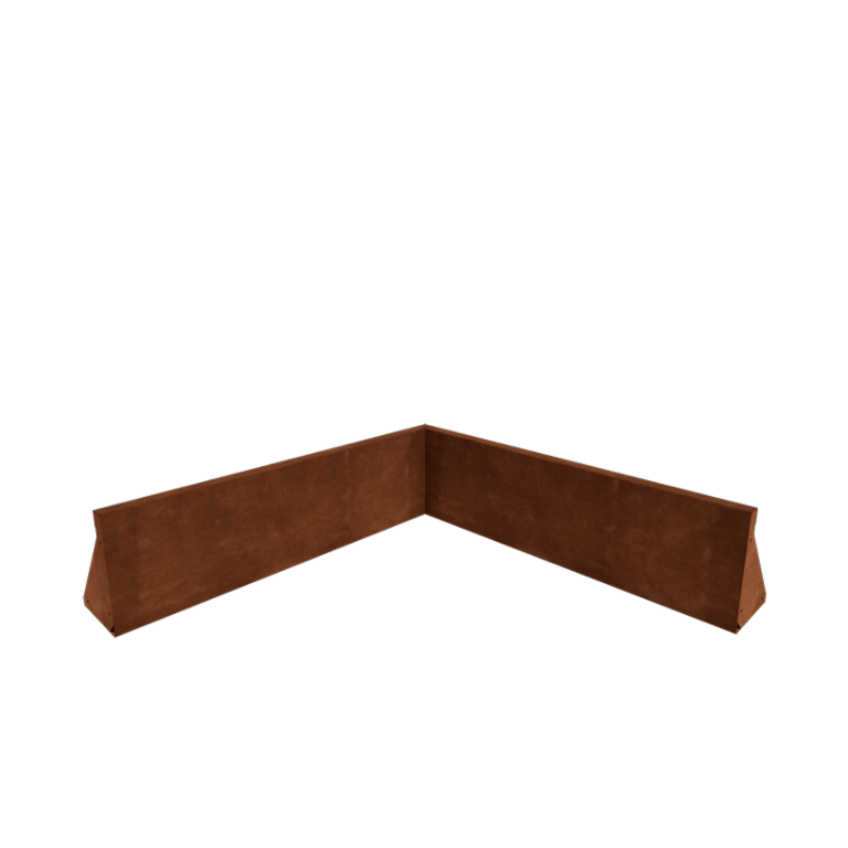 Mur de soutènement en acier Corten - Angle intérieur - 100 x 100 x 30 cm