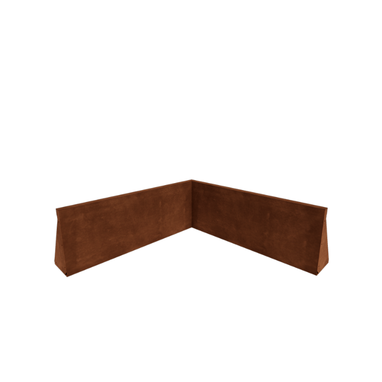 Mur de soutènement d'angle intérieur en acier Corten 100 x 100 cm (hauteur 40 cm)